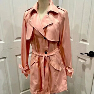 Jones NY Barbie Core, Pink, Rain Jacket, lined, w wrist ties & waist tie